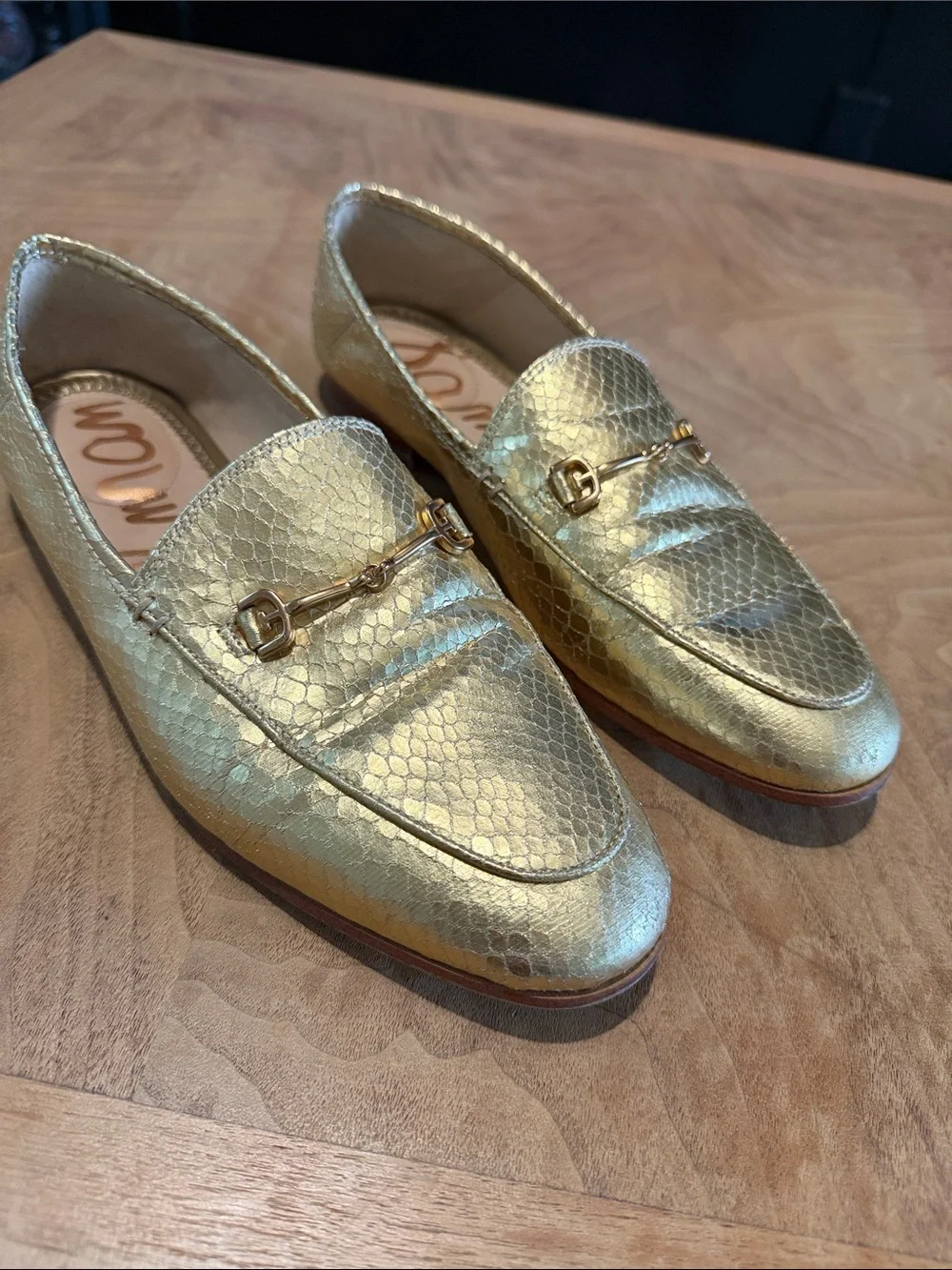 Sam Edelman Loraine Gold Scale horse-bit loafers Size 7.5